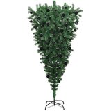 vidaXL Obrnuto Umjetno Predožareno Božićno Drvo s Setom Kuglica 210 cm | shoptok.hr