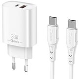BZ Polnilnik Qcharx Eros 3A 33 W, 2 vhoda tipa C + 1 vhod USB + kabel od tipa C do tipa C, bel, (21580721) Cene