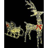  Reindeer vuče saonice Topla bijela 70 x 26 x 130 cm Akril | Eponuda.com