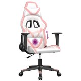  Masažni gaming stol Bela in roza umetno usnje | Shoptok.si