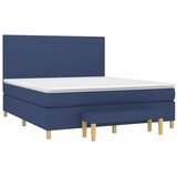  Krevet s oprugama i madracem plavi 160x200 cm od tkanine | shoptok.hr