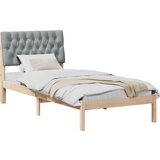 vidaXL Posteljni okvir z oblazinjenim vzglavjem Rjava 90 x 190 cm | Shoptok.si