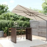 vidaXL barska miza s stekleno ploščo rjava 145x80x110 cm poli ratan | Shoptok.si