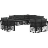  Set vanjskih sofa Crna i tamno siva Poliester | shoptok.hr