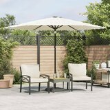 vidaXL Vrtni suncobran s čeličnom šipkom bijeli 288x288x225 cm | shoptok.hr