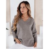 DStreet Damski sweter z dekoltem V VERALIA szary | Shoptok.si
