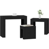 vidaXL Gnezditvena kava miza Set 3 Črn hrast MDF | Shoptok.si
