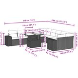  11-dijelni set vrtnih sofa od poliratana s jastucima sivi | shoptok.hr