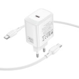  Zidni punjač s kabelom Type-C na Type-C Borofone Fuente GaN Type-C QC3.0 PD 40W bijeli | Shoptok.si
