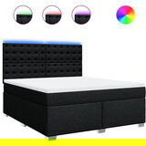 Maison Chic Box spring postelja - Vzmetna postelja z vzmetnico črna 180x200 cm blago SL5592, (21887265) | Shoptok.si