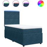Box spring krevet s madracem plavi 90x200 cm baršunasti | shoptok.hr