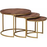  Stolovi za kavu na sklapanje 3 pcs Masivno drvo manga i čelik | Eponuda.com