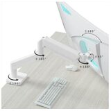  NOSAČ ZA MONITOR GEMBIRD MA-DA1-04-W, montaža na stol, (tilting, swivel), 17”-32”, up to 10 kg, white | Eponuda.ba
