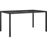 vidaXL vrtni blagovaonski stol crni 150x90x75 cm poli ratan | shoptok.hr