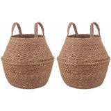  Saksija za biljke s ručkama 2 pcs Prirodna Ø 22 x 20 cm Cijene