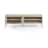 Marckeric Kremno bela/v naravni barvi kovinska TV omarica 160x50x35 cm Sayla – | Shoptok.si