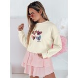 DStreet Bluza damske oversiz z sercami MADELIN beżowa | Shoptok.si