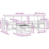  Set vanjskih sofa 6 kom. Bijela i krem Čvrsto drvo akacije | shoptok.hr