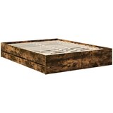  Krevetna konstrukcija s ladicama Dimljeni hrast 150 x 200 cm | shoptok.hr