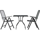 vidaXL 3-dijelni vrtni blagovaonski set antracit metalni mrežasti | shoptok.hr
