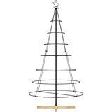 vidaXL Božićno drvo u obliku čunja s stalakom Crna 180 cm Čelik | shoptok.hr
