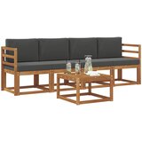  Set vanjskih sofa s jastukom 5 pcs Prirodna i antracit | shoptok.hr