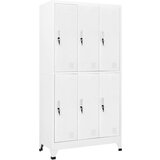  Garderobna omara s 6 vrati jeklo 90x45x180cm siva Cene