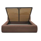 Bobochic Paris Narančasti tapecirani bračni krevet s prostorom za odlaganje s podnicom 160x200 cm Orlane – | shoptok.hr