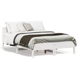 vidaXL Okvir za krevet s uzglavljem bijeli 135 x 190 cm od borovine Cijene