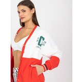 Fashion Hunters White and red sweatshirt with a button up front Cene