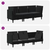  Komplet pohištva za dnevno sobo z blazino 3 pcs Črna Žamet, (5000283115) | Shoptok.si