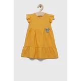 Birba&Trybeyond Lanena obleka za dojenčke x Peanuts rumena barva