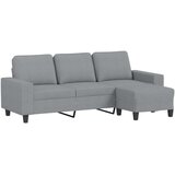 vidaXL Kavč trosed s stolčkom za noge svetlo siv 180 cm blago | Shoptok.si