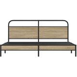  Metalni okvir kreveta bez madraca boja hrasta 193x203 cm | shoptok.hr