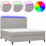  box spring s madracem LED svjetlosivi 180x200 cm tkanina | shoptok.hr