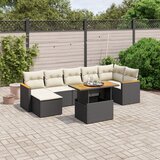 vidaXL 8-dijelni set vrtnih sofa od poliratana s jastucima crni | shoptok.hr