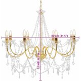  Luster s perlama zlatni 8 žarulja E14 | shoptok.hr