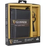 gift box: novčanik muški kožni 120x90x20 mm i kožni privezak GS01 guiness crna