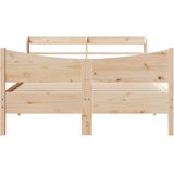  Okvir za krevet s uzglavljem 160 x 200 cm od masivne borovine | shoptok.hr