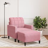 vidaXL fotelj s stolčkom za noge roza 60 cm žamet | Shoptok.si