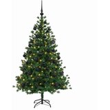  Umjetno božićno drvce s kuglicom 150 cm 150 LED lampica - 150 cm s LED-ima i crnim lopticama | shoptok.hr
