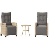  3-dijelni bistro set s jastucima miješane bež boje poliratan - bež i siva 1 | shoptok.hr