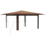 Gazebo bez bočnih strana 4 x 4 m Bež i smeđa | shoptok.hr