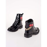 SHELOVET Girl's ankle boots black made of patent leather Cene'.'