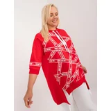 Fashion Hunters Red cotton blouse in a larger size with a longer back