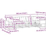  Set vanjskih sofa 6 kom. Prirodna i krem Smeđa 302 x 124,5 x 73 cm | shoptok.hr