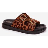 Boto Women's Platform Slides With Leopard Print And Buckles Brown Simbes | ePonuda.com