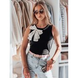 DStreet T-shirt damski na ramiączkach z kokardą PERBOW czarny | Shoptok.si