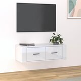 Viseći TV ormarić sjajni bijeli 80x36x25 cm konstruirano drvo | shoptok.hr