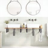  The Living Store Kopalniški pult neobdelan 160x40x2 cm trden akacijev les - Kopalniški Pult, (21497318) | Shoptok.si